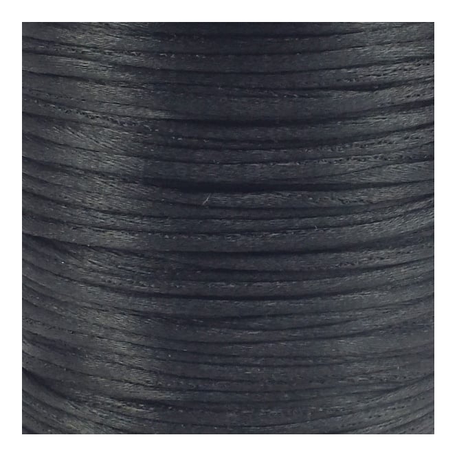 1.5mm Rattail Satin Cord - Black - 5m