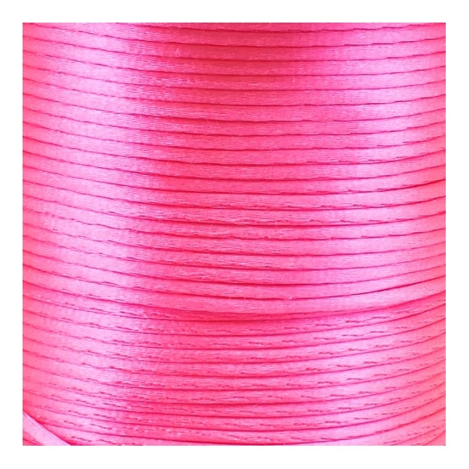 1.5mm Rattail Satin Cord - Hot Pink - 5m