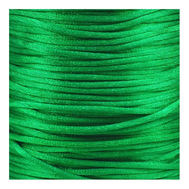 1.5mm Rattail Satin Cord - Kelly Green - 5m