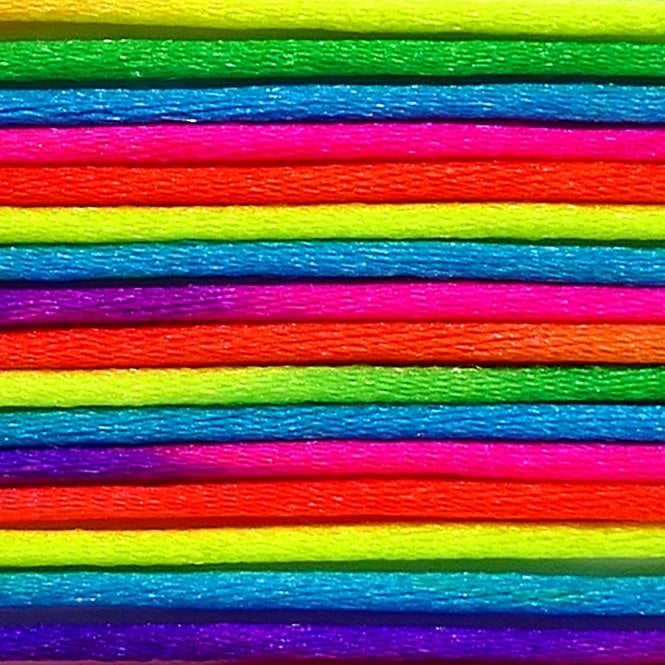 1.5mm Rattail Satin Cord - Rainbow - 5m