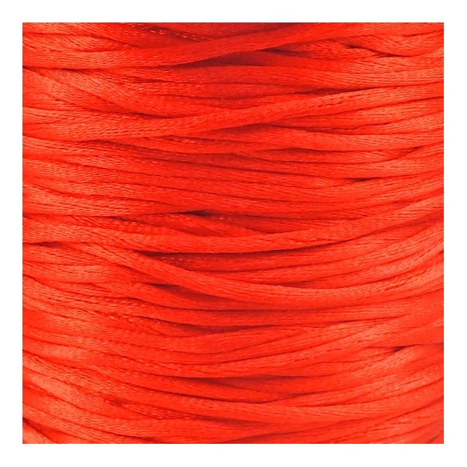 1.5mm Rattail Satin Cord - Red - 5m
