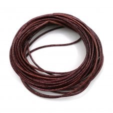 1.5mm Round Leather Cord - Heritage Brown - 5m