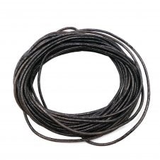 1.5mm Round Leather Cord - Weathered Brown - 5m