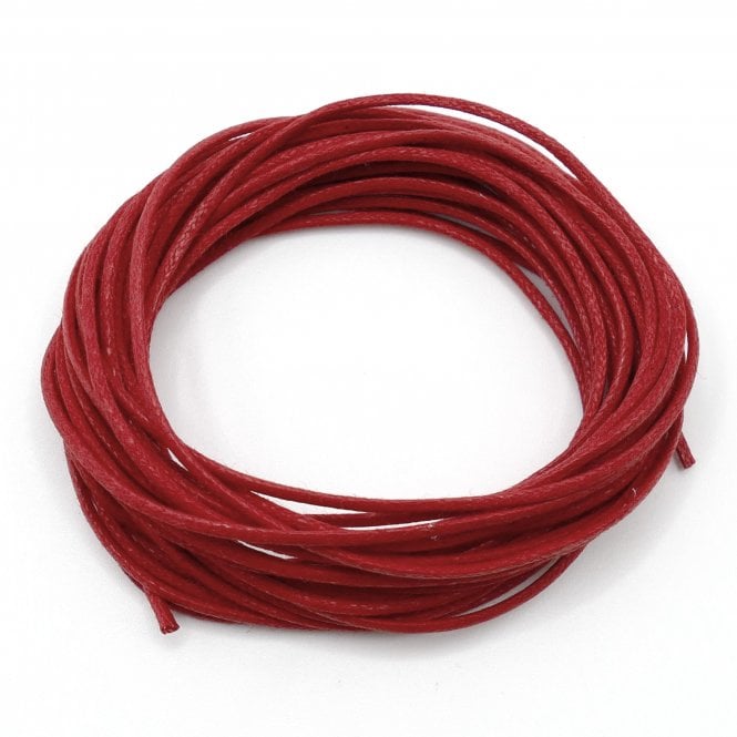 1.5mm Waxed Cotton Cord - Barn Red - 5m