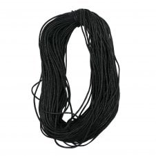 1.5mm Waxed Cotton Cord - Black - 50m (Loose Bundle Clearance)
