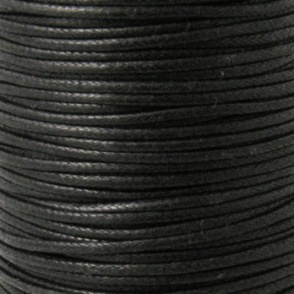1.5mm Waxed Cotton Cord - Black - 5m