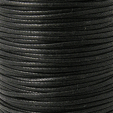 1.5mm Waxed Cotton Cord - Black - 5m