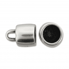 10mm Chunky End Cap/Bell Closer - Antique Silver Plated - 2pcs