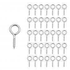 10mm Mini Screw Eye Pins, Hook Screws - 250pcs