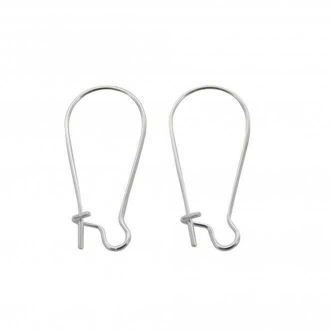 10x18mm Kidney Ear Wire Hooks Earring - Silver Plated - 50pcs