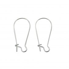 10x18mm Kidney Ear Wire Hooks Earring - Silver Plated - 50pcs