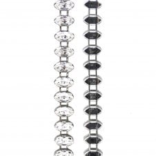 10x5mm Swarovski Crystal Navette Cup Chain - Silver Plated - 50cm