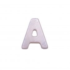 10x8mm 'A' Letter/Alphabet Bead Freshwater Shell Bead - White -  1pc