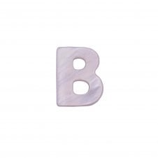 10x8mm 'B' Letter/Alphabet Bead Freshwater Shell Bead - White -  1pc