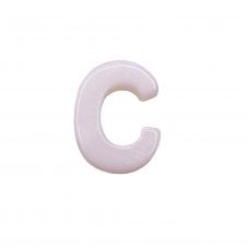 10x8mm 'C' Letter/Alphabet Bead Freshwater Shell Bead - White -  1pc