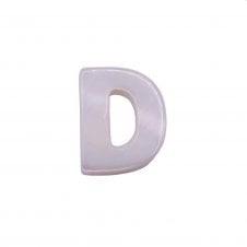 10x8mm 'D' Letter/Alphabet Bead Freshwater Shell Bead - White -  1pc