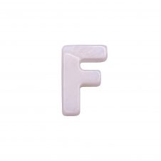 10x8mm 'F' Letter/Alphabet Bead Freshwater Shell Bead - White -  1pc