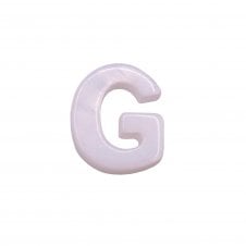 10x8mm 'G' Letter/Alphabet Bead Freshwater Shell Bead - White -  1pc