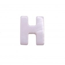 10x8mm 'H' Letter/Alphabet Bead Freshwater Shell Bead - White -  1pc