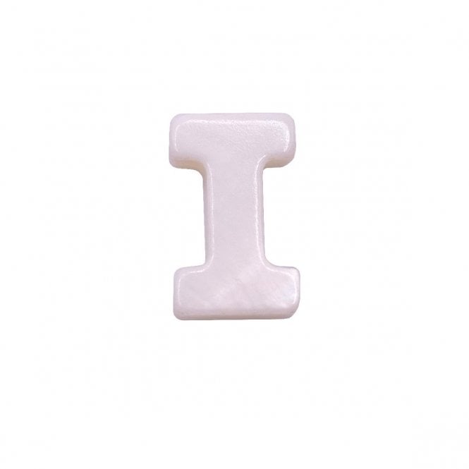 10x8mm 'I' Letter/Alphabet Bead Freshwater Shell Bead - White -  1pc