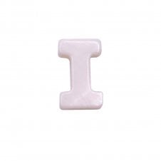 10x8mm 'I' Letter/Alphabet Bead Freshwater Shell Bead - White -  1pc