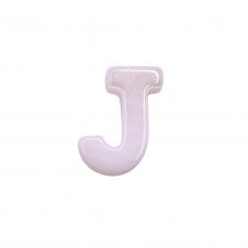 10x8mm 'J' Letter/Alphabet Bead Freshwater Shell Bead - White -  1pc