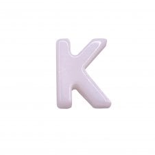 10x8mm 'K' Letter/Alphabet Bead Freshwater Shell Bead - White -  1pc