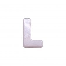 10x8mm 'L' Letter/Alphabet Bead Freshwater Shell Bead - White -  1pc