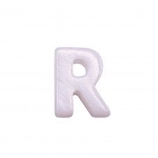 10x8mm 'R' Letter/Alphabet Bead Freshwater Shell Bead - White -  1pc