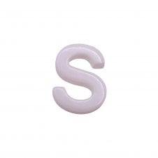 10x8mm 'S' Letter/Alphabet Bead Freshwater Shell Bead - White -  1pc