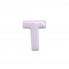 10x8mm 'T' Letter/Alphabet Bead Freshwater Shell Bead - White -  1pc