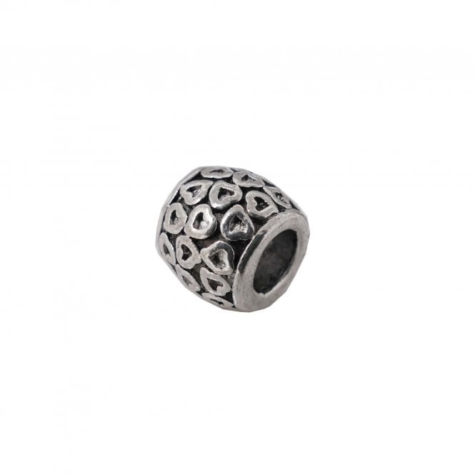 10x8mm Tibetan Style Large Hole Drum Bead - Antique Silver Plated - 5pcs