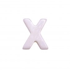 10x8mm 'X' Letter/Alphabet Bead Freshwater Shell Bead - White -  1pc