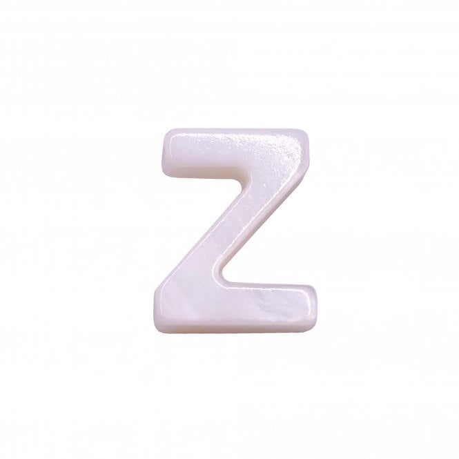 10x8mm 'Z' Letter/Alphabet Bead Freshwater Shell Bead - White -  1pc