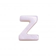 10x8mm 'Z' Letter/Alphabet Bead Freshwater Shell Bead - White -  1pc