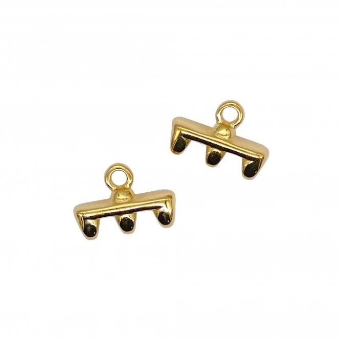 11x8mm Rozos III Superduo Bead End - 24K Gold Plated - 2pcs