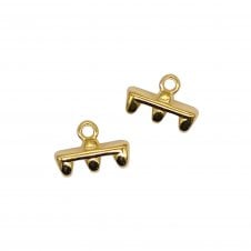 11x8mm Rozos III Superduo Bead End - 24K Gold Plated - 2pcs