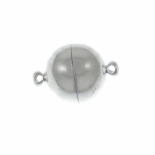 12mm Magnetic Round Clasp - Silver Plated - 1pc