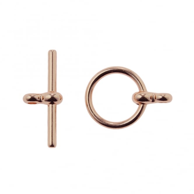 12mm Round Toggle Bar Clasps - Rose Gold Plated - 5pcs