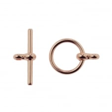 12mm Round Toggle Bar Clasps - Rose Gold Plated - 5pcs