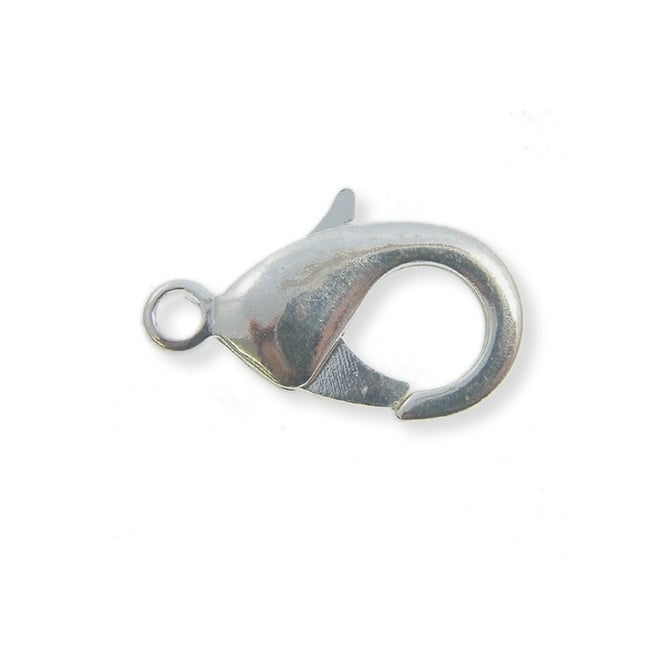 12mm Trigger/Lobster Clasp Catch - Silver Plated - 10pk