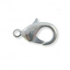 12mm Trigger/Lobster Clasp Catch - Silver Plated - 10pk