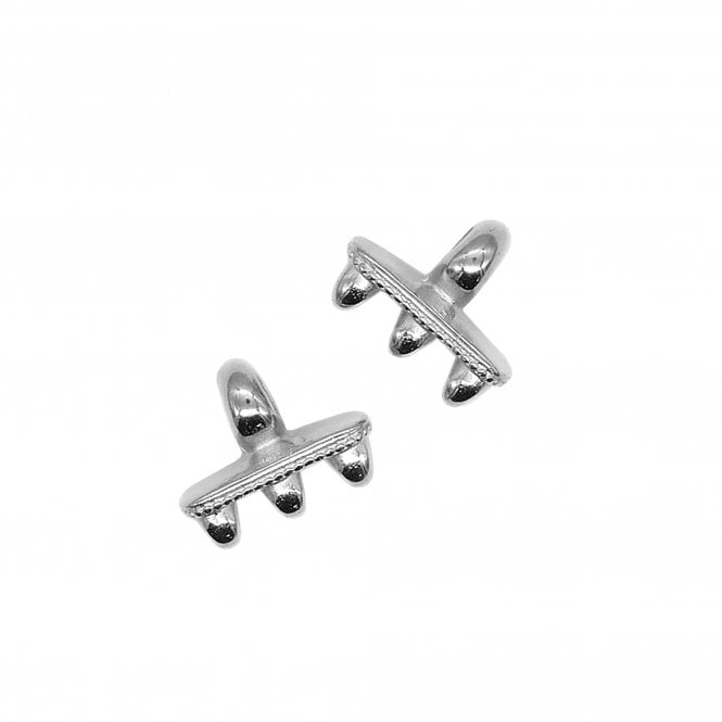 12x9mm Mesaria III Superduo Bead End - Antique Silver Plated - 1pcs