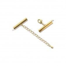 13x5mm Slide Connector with Extension Clasp - Gold Plated - 1pk