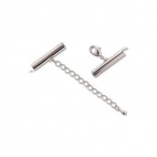 13x5mm Slide Connector with Extension Clasp - Silver Plated - 1pk