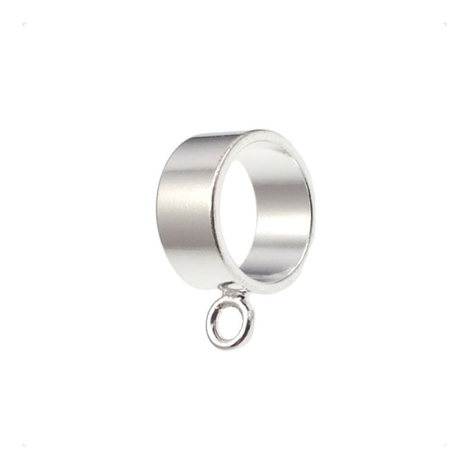13x6mm Pendant Slide - Silver Plated - 2pcs
