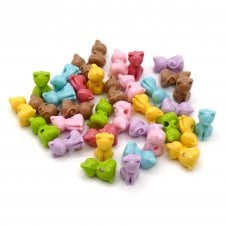 14mm Acrylic Cat Beads - Multi Coloured - 10g