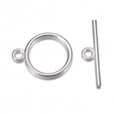 14mm Round Toggle Clasp - Silver Plated - 10pk