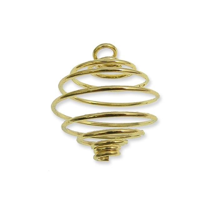 14mm Spiral Pendant - Gold Plated - 2pcs