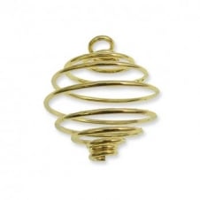 14mm Spiral Pendant - Gold Plated - 2pcs